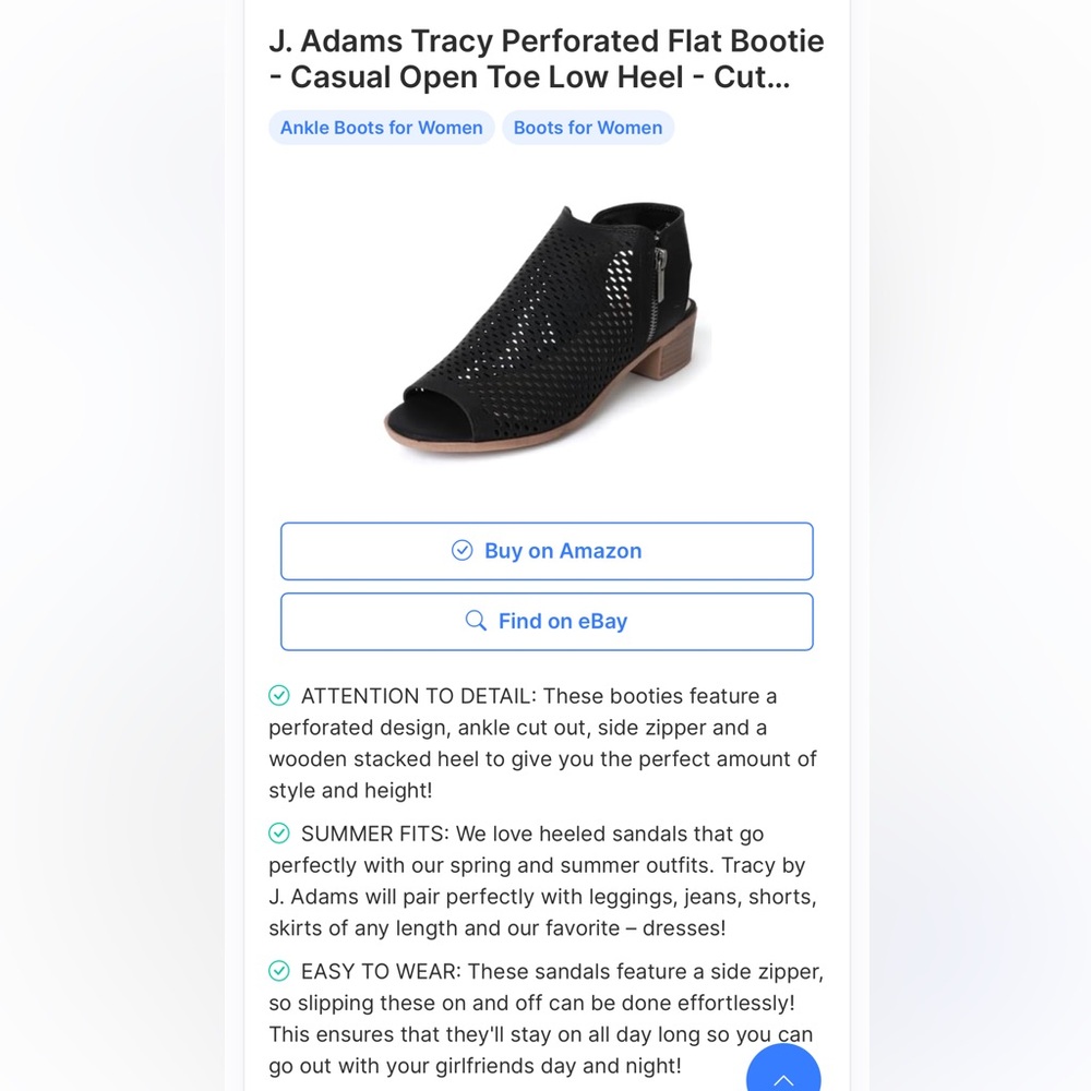 J. Adams Black Peep Toe Ankle Booties New in Box NIB size 10 - Picture 11 of 12